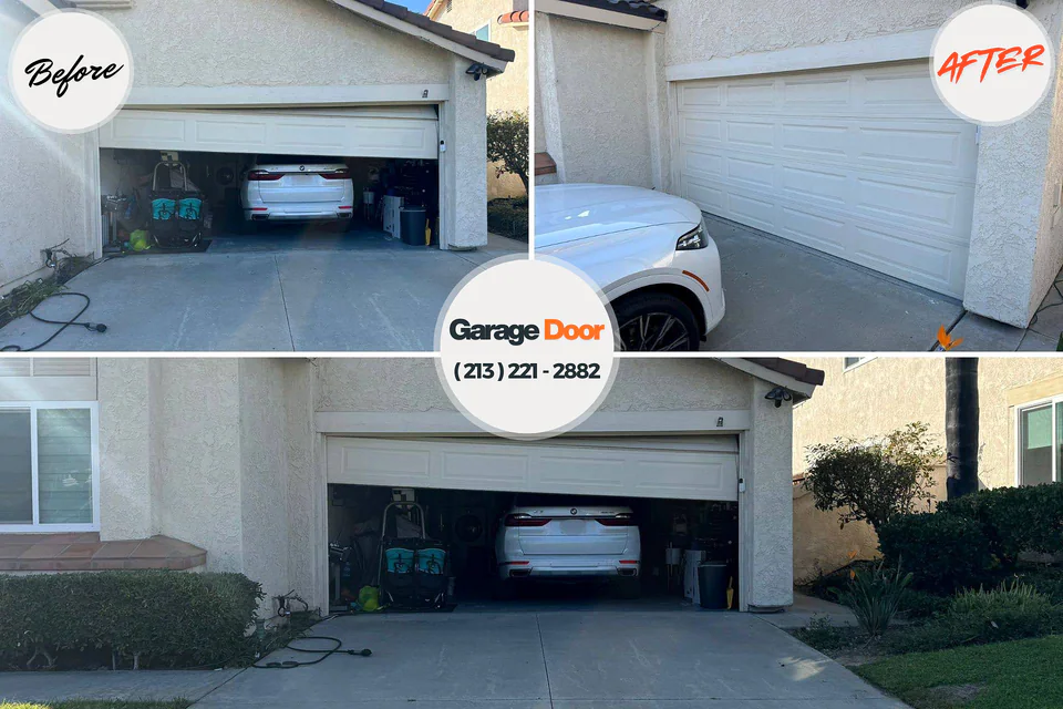Before and after: garage door repair Flemingsburg, KY